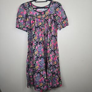 Star of India vintage patio house lounge dress floral size M